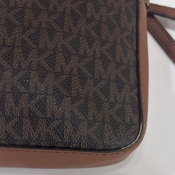 Michael Kors Brown Jet Set Large Printed Logo Crossbody Bag - Picture 7 of 16